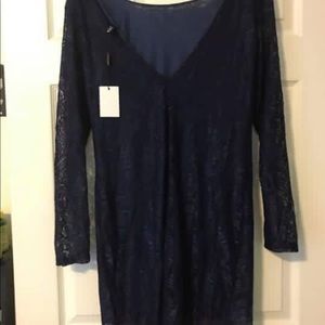 New lace navy blue dress